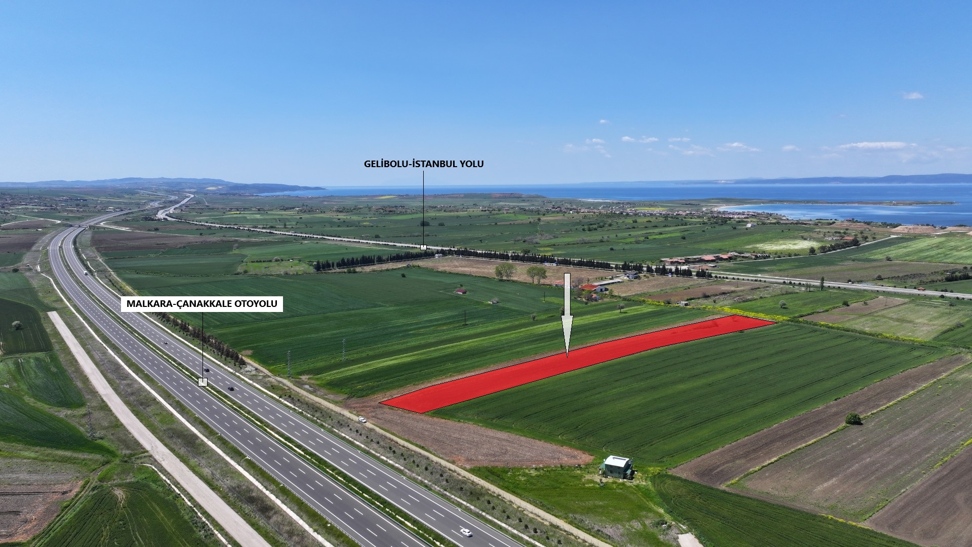 ÇANAKKALE GELİBOLU BOLAYIR'DA MÜSTAKİL TAPULU 9,609m2 TARLA