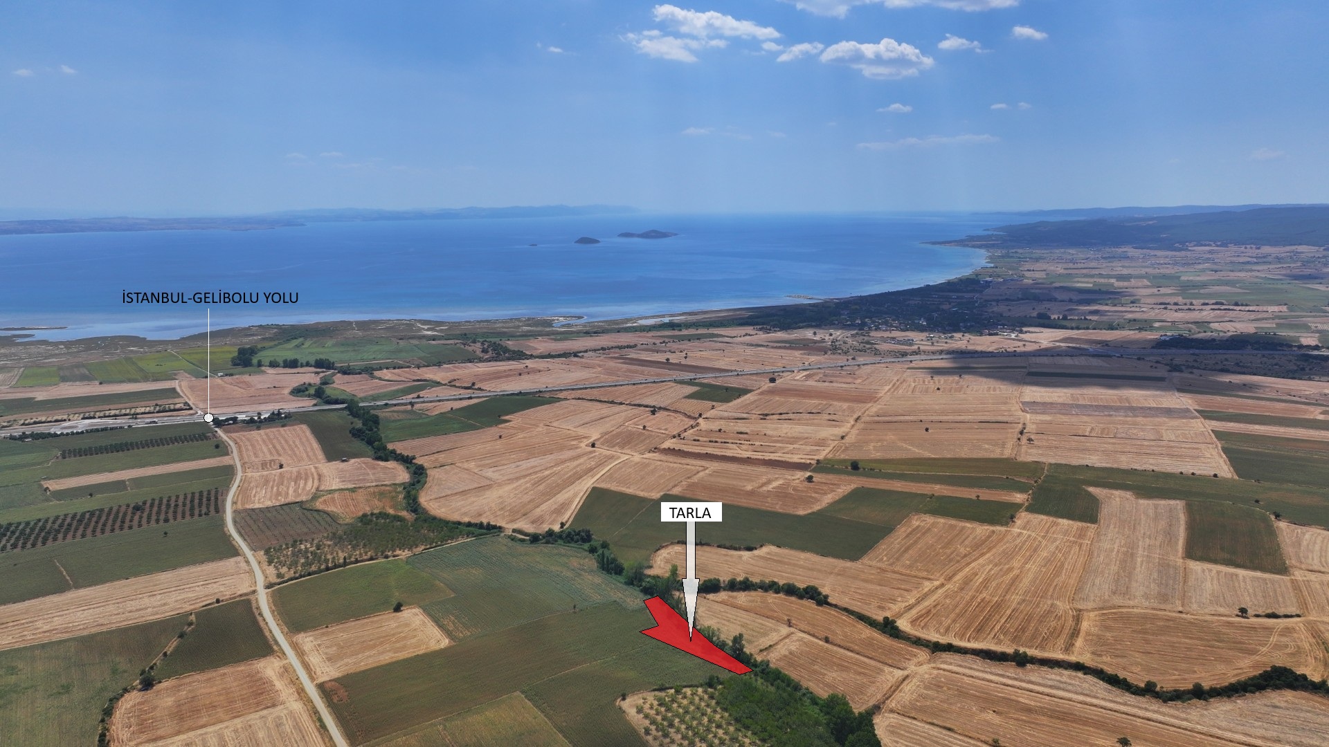 Çanakkale Gelibolu Şadıllı Köyünde Müstakil Tapulu 1,471m2 Tarla