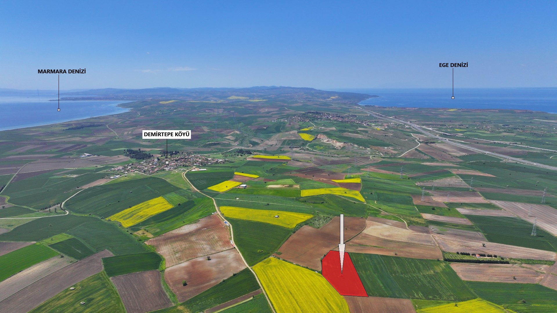 ÇANAKKALE GELİBOLU DEMİRTEPE'DE 14,223m2 MÜSTAKİL TAPULU TARLA
