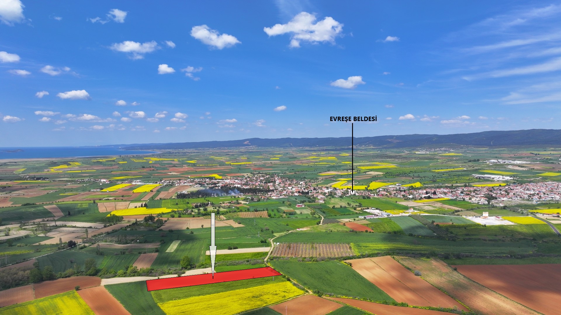 ÇANAKKALE GELİBOLU EVREŞEDE MÜSTAKİL TAPULU 9,479m2 TARLA