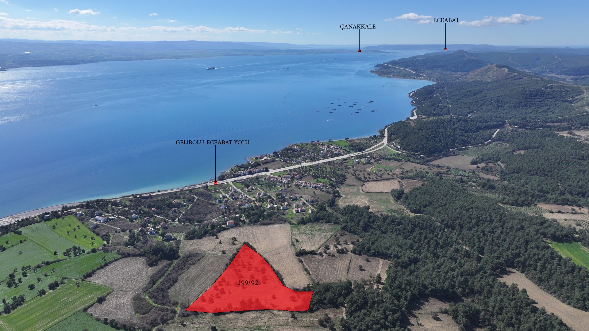 GELİBOLU BURHANLIDA DENİZ VE DOĞA MANZARALI 20,573m2 TARLA
